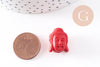 Perle tête de Bouddha résine rouge, perle inde bouddhisme spiritualité,perle voyage inde,18mm, x2 (G4167)