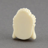 Perle tête de bouddha résine blanche 20mm,perle imitation corail en résine, x2 (G4985)