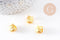 Perle tête de chat porte-bonheur zamac doré mat 12.5mm, x5 (G10251)