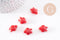 Perle tortue porcelaine rouge 12mm, x5 (G3906)