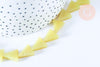 Perle triangle jade jaune ,bijoux pierre naturelle, 14mm, fil de 40cm, x1 (G7166)