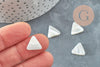 Perle triangle nacre blanche naturelle ,pendentif triangle nacre, bijou nacre 12mm, x10 (G2186)