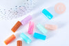 Perle tube imitation gemme plastique multicolore 20mm , perle plastique coloré, couleurs mélangées, x10 G6401