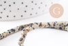 Perle tube jaspe dalmatien naturel 13-14mm,jaspe tacheté naturel,perles pierre, fil de 40.5cm, x1 (G4070)