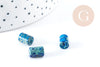 Perle tube jaspe impérial / regalite de synthèse bleu 8x6mm, x10 (G8282)