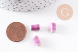Perle tube porcelaine violette 10mm, x5 (G2351)