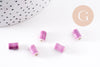 Perle tube porcelaine violette 10mm, x5 (G2351)
