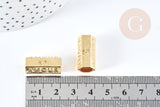 Perle tube talisman message AMOUR doré 21mm, x1 (G7672)