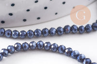 Perles Abacus Cristal à facette noir irisé gris 3x2mm, x1 fil de 32cm (G5424)