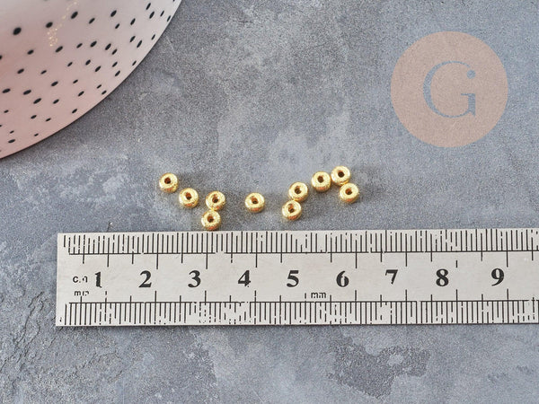 Perles Intercalaires rondelles laiton doré 18K 4x2.5mm, création de bijoux x10 G9052