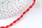 Perles Losanges verre facetté rouge transparent 8x4mm, perle cristal pour création bijoux, x1 fil de 58.4cm (G7343)