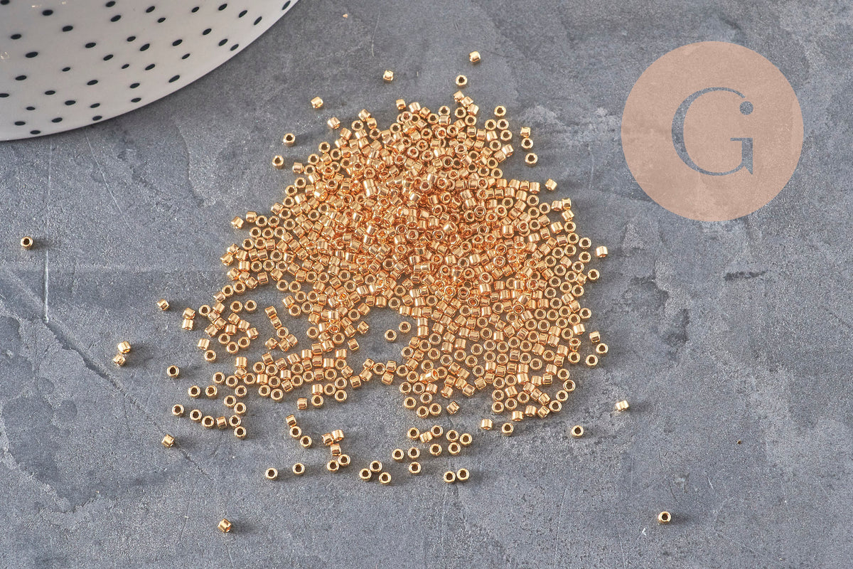 Miyuki Delica Beads 11/0 DB0034 - 24kt Gold Light Plated, x5gr VALID (G11296)