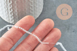 Perles Rondelles facettées verre transparent 2~2,5mm, x1 fil de 35cm (G7838)