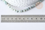 Perles Rondes Jaspe sésame kiwi naturel vert 6mm, x1 fil de 36cm (G7878)