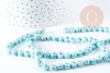 Perles Rondes plates porcelaine bleu clair mauvais œil bleu 8x5mm, x10 (G8899)