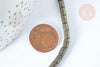 Perles Tube pyrite grise naturelle 6x4mm, x1 fil de 38cm (G4019)