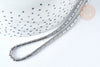 Perles Tube verre argent platine brillant 4.5x2.5mm, x1 fil de 36cm (G7341)