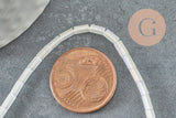 Perles Tube verre blanc opaque AB 4,5mm,fournitures création bijoux, le fil de 37cm, x1 (G6957)