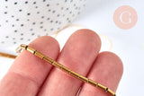 Perles Tube verre doré 4,5mm,fournitures, le fil de 36cm, x1 (G6955)