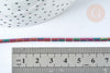 Perles Tube verre violet irisé 4.5x2.5mm,perle tissage et fabrication bijoux, fil de 36cm, X1 (G7346)