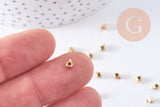 Perles à écraser tube 2 en 1 acier 304 inoxydable doré/platine IP 3.5x2mm x5 (G10748)