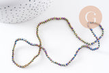 Perles abacus cristal à facette noir irisé 3x2mm, x1 fil de 32cm (G4692)