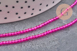 Perles abacus cristal à facette rose fuchsia 2mm, x1 fil de 36cm (G11342)-Perles-Gingerlily Perles