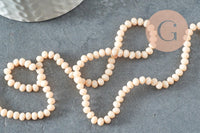 Perles abacus cristal beige opaque 4x3mm, perle cristal verre facette,fil de 40cm x1 (G8521)