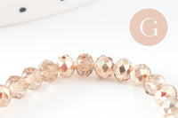 Perles abacus cristal doré irisé facette 4x3mm, x1 fil de 45cm (G7496)