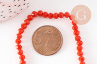 Perles abacus cristal orange facetté 4-5mm, x1 fil de 38 cm (G6366)