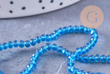 Perles abacus cristal turquoise 2.9mm, x1 fil de 35cm (G10948)