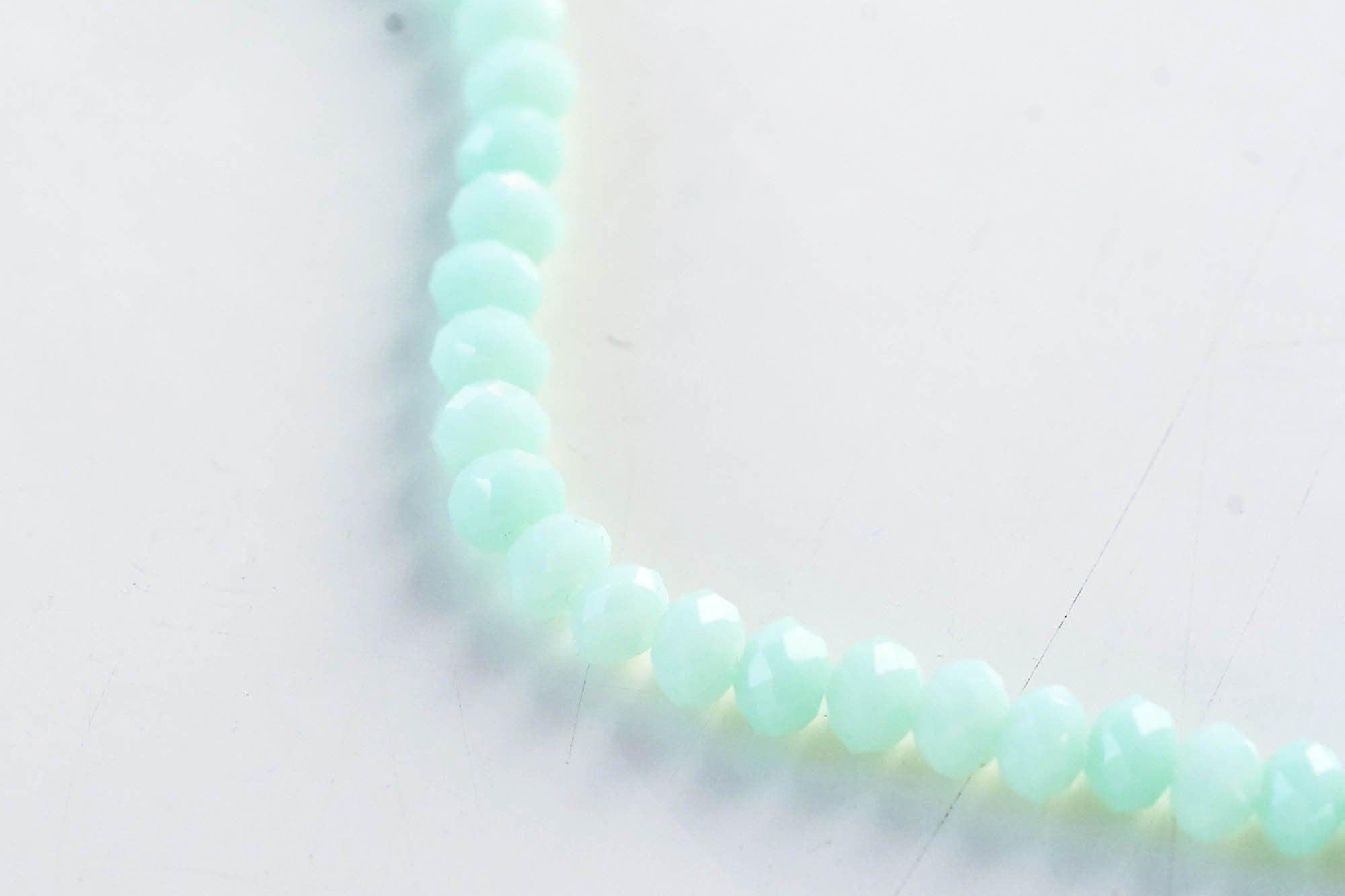 Perles toupies vert, perles bijoux, perle cristal vert, fourniture créative,Perle verre facette, création bijoux, fil de 150, 3mm-G1684