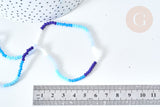 Perles abacus verre bleu camaïeu 3x2.5mm, x1 fil de 42.5cm (G7829)