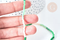 Perles abacus verre vert camaïeu 3x2.5mm, perles cristal, le fil de 42.5cm, x1 (G7830)