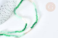 Perles abacus verre vert camaïeu 3x2.5mm, perles cristal, le fil de 42.5cm, x1 (G7830)