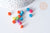 Perles acrylique rondes plates couleur mixte 8mm, création bijou plastique, création bijoux fantaisie, x50 (G7976)
