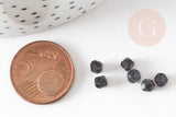 Perles bicone en verre noir 3mm, cristal toupies, x1 Gr (G9235)