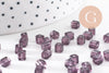 Perles carrées violettes, fourniture créative, perles verre tchèque, perles verre violet, création bijoux,4mm, x50 (G0542)