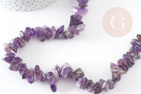 Perles-chips amethyste violette naturelle, x1 fil 90 cm (G3108)
