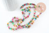 Perles chips coquillage naturel teinté multicolore 5-9mm,création bijoux plage coquillage,le fil de 29cm x1 (G9507)