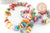 Perles chips coquillage naturel teinté multicolore 5-9mm,création bijoux plage coquillage,le fil de 29cm x1 (G9507)