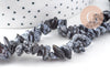 Perles chips en obsidienne neige naturelle 5-8mm, x1 fil de 90 cm(G1266)
