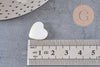 Perles coeur nacre blanche naturelle 13mm, x5 (G1073)