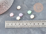 Perles coquillage acrylique multicolore 11.5mm, création de bijoux fantaisie plastique x20 G9029