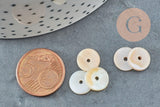 Perles coquillage blanc naturel heishi, rondelle coquillage ivoire,perle coquillage, 10mm, x50 (G5570)