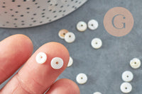 Perles coquillage blanc naturel heishi,rondelle coquillage ivoire,perle , 6mm, x50 (G3919)
