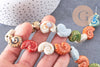 Perles coquillage escargot porcelaine multicolore 20.5mm, x1 fil de 35cm (G10325)