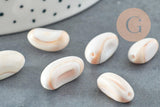 Perles coquillage naturel bisque beige 13-18mm, x10 (G0649)