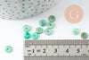 Perles coquillage naturel heishi teinté vert 6mm,rondelle coquillage, x50 G5573