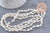 Perles coquillage naturel percés blanc, x1 fil de 135cm (G7987)